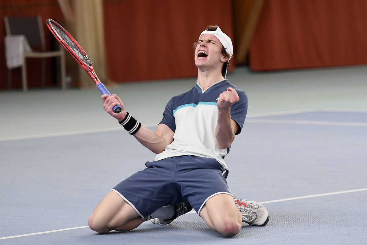 Grosser Jubel bei Evan Furness, Sieger des Tennis Pro-Open Aargau