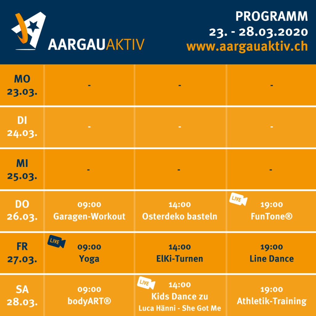 Wochenplan «Aargau Aktiv»
