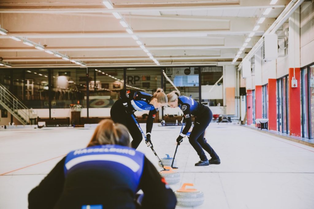 Curlingteam Hasselborg im Einsatz