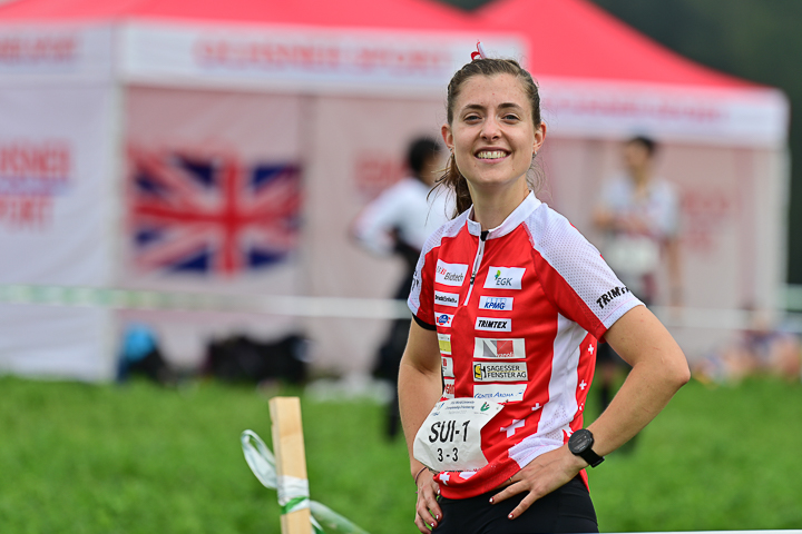 Orientierungsläuferin Katrin Müller in Aktion an der Studierenden WM in Biel
