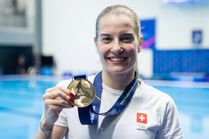 Michelle Heimberg gewinnt die Goldmedaille an den European Games