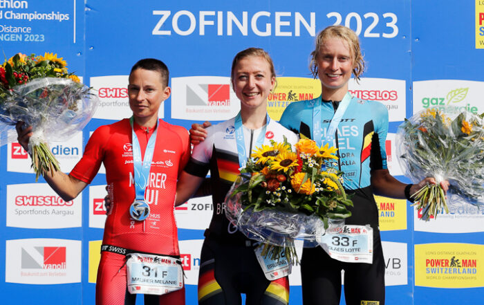 Podest des Powerman Zofingen 2023 bei den Frauen