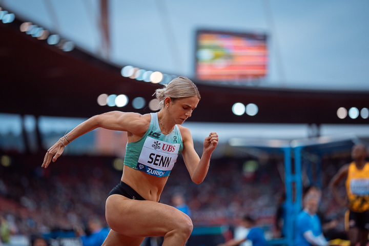400m Läuferin Giulia Senn beim Start
