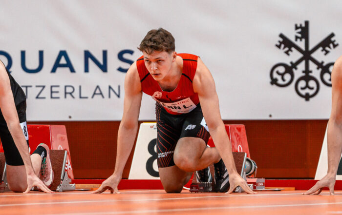 Der Aargauer Sprinter Lucien Kern kurz vor dem Start