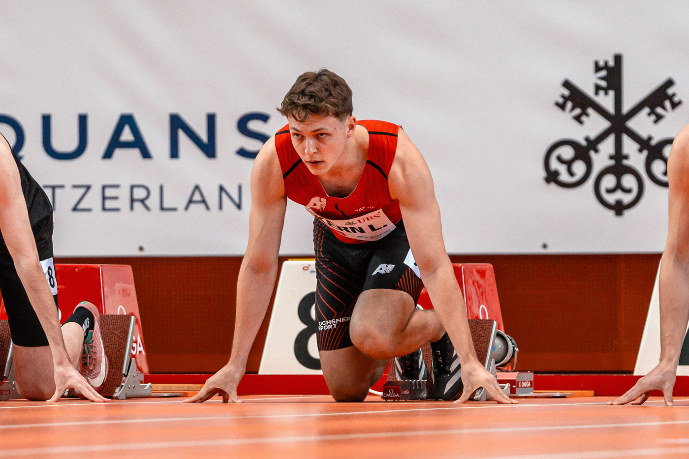 Der Aargauer Sprinter Lucien Kern kurz vor dem Start Der Aargauer Sprinter Lucien Kern kurz vor dem Start