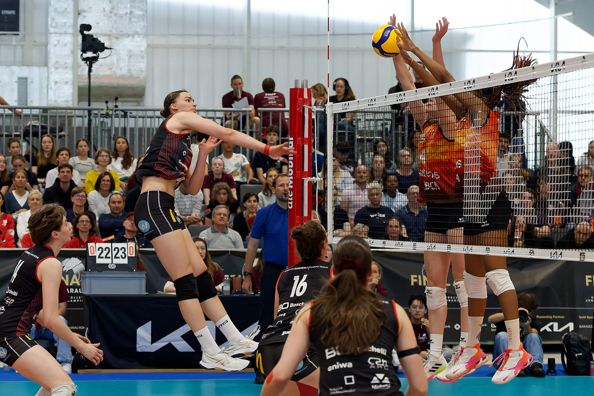 Die U23 Volleyballerinnen von Aarau in Aktion